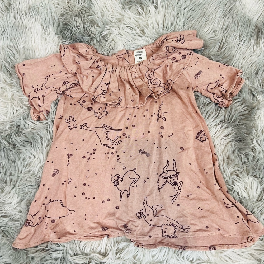Kate Quinn Constellation Ruffle Dress 3-6M